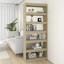 vidaXL sonoma-tölgy forgácslap könyvszekrény/térelválasztó 80x30x198cm bútor