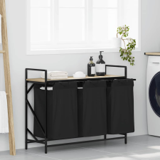 vidaXL sonoma tölgy mosodai kosár 3 rekeszes polccal bútor