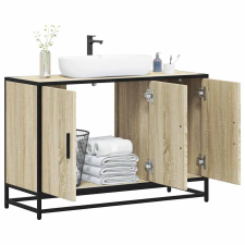 vidaXL sonoma tölgy szerelt fa fürdőszobai mosdószekrény 90x33x60 cm fürdőszoba bútor