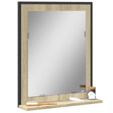 vidaXL sonoma tölgy szerelt fa fürdőszobai tükör polccal 50x12x60 cm fürdőszoba bútor