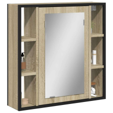vidaXL sonoma tölgy szerelt fa tükrös fürdőszobaszekrény 60x16x60 cm fürdőszoba bútor