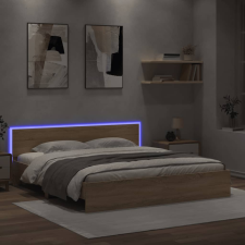 vidaXL sonoma tölgy színű ágykeret fejtámlával és LED-del 180 x 200 cm ágy és ágykellék