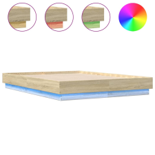 vidaXL sonoma tölgy színű ágykeret LED-világítással 120x190 cm (3209823) ágy és ágykellék