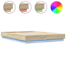 vidaXL sonoma tölgy színű ágykeret LED-világítással 120x200 cm (3209802) ágy és ágykellék
