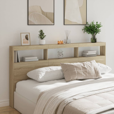 vidaXL sonoma tölgy színű áthidalószekrény LED-ekkel 200 x 17 x 102 cm ágy és ágykellék