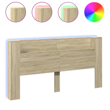 vidaXL sonoma tölgy színű áthidalószekrény LED-ekkel 200x16,5x103,5 cm (839268) ágy és ágykellék