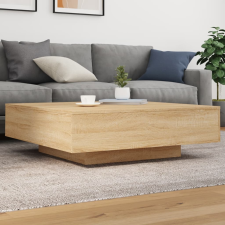 vidaXL sonoma-tölgy színű dohányzóasztal LED-lámpákkal 100x100x31 cm bútor