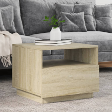 vidaXL sonoma-tölgy színű dohányzóasztal LED-lámpákkal 50x49x40 cm bútor