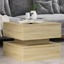 vidaXL sonoma-tölgy színű dohányzóasztal LED-lámpákkal 50x50x40 cm bútor