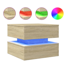 vidaXL sonoma-tölgy színű dohányzóasztal LED-lámpákkal 50x50x40 cm (839856) bútor