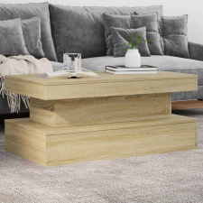 vidaXL sonoma tölgy színű dohányzóasztal LED-lámpákkal 90x50x40 cm bútor