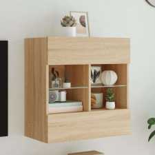vidaXL sonoma-tölgy színű fali TV-szekrény LED-del 58,5x30x60,5 cm bútor
