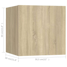 vidaXL sonoma-tölgy színű falra szerelhető TV-szekrény 30,5x30x30 cm bútor