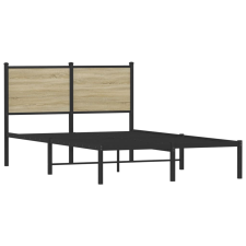 vidaXL sonoma tölgy színű fém ágykeret fejtámlával 120 x 190 cm (4007713) ágy és ágykellék