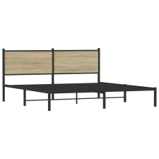 vidaXL sonoma tölgy színű fém ágykeret fejtámlával 180 x 200 cm (4007720) ágy és ágykellék