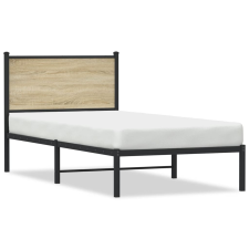 vidaXL sonoma tölgy színű fém ágykeret fejtámlával 75 x 190 cm ágy és ágykellék