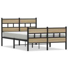 vidaXL sonoma tölgy színű fém ágykeret matrac nélkül 120 x 200 cm (4017118) ágy és ágykellék