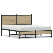 vidaXL sonoma tölgy színű fém ágykeret matrac nélkül 140 x 190 cm ágy és ágykellék
