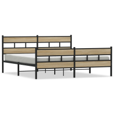 vidaXL sonoma tölgy színű fém ágykeret matrac nélkül 180 x 200 cm (3308472) ágy és ágykellék