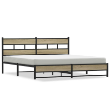 vidaXL sonoma tölgy színű fém ágykeret matrac nélkül 183 x 213 cm (3308500) ágy és ágykellék