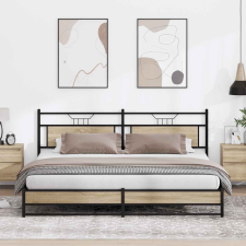vidaXL sonoma tölgy színű fém ágykeret matrac nélkül 193 x 203 cm ágy és ágykellék