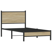 vidaXL sonoma tölgy színű fém ágykeret matrac nélkül 75 x 190 cm (4007858) ágy és ágykellék