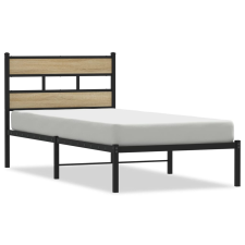 vidaXL sonoma tölgy színű fém ágykeret matrac nélkül 90 x 190 cm (4017094) ágy és ágykellék