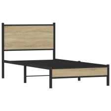 vidaXL sonoma tölgy színű fém ágykeret matrac nélkül 90 x 200 cm (4007861) ágy és ágykellék