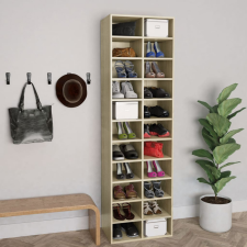vidaXL Sonoma-tölgy színű forgácslap cipősszekrény 54 x 34 x 183 cm munkavédelmi cipő