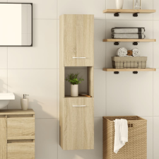 vidaXL sonoma-tölgy színű forgácslap fürdőszobaszekrény 30x30x130 cm fürdőszoba bútor