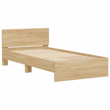 vidaXL sonoma tölgy színű szerelt fa ágykeret fejtámlával 100x200 cm (838619) ágy és ágykellék