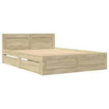 vidaXL sonoma tölgy színű szerelt fa ágykeret fejtámlával 120x200 cm (3295571) ágy és ágykellék