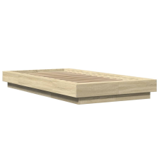 vidaXL sonoma tölgy színű szerelt fa ágykeret LED-del 75x190 cm ágy és ágykellék