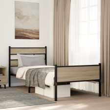 vidaXL sonoma tölgy színű szerelt fa ágykeret matrac nélkül 100x200 cm ágy és ágykellék
