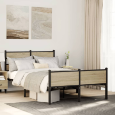 vidaXL sonoma tölgy színű szerelt fa ágykeret matrac nélkül 120x190 cm ágy és ágykellék