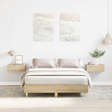 vidaXL sonoma tölgy színű szerelt fa ágykeret matrac nélkül 120x190 cm (861077) ágy és ágykellék