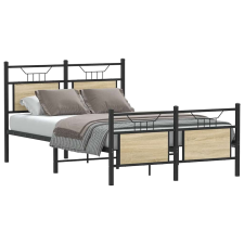 vidaXL sonoma tölgy színű szerelt fa ágykeret matrac nélkül 120x200 cm ágy és ágykellék
