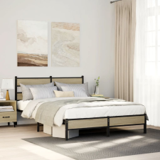 vidaXL sonoma tölgy színű szerelt fa ágykeret matrac nélkül 140x200 cm ágy és ágykellék