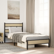 vidaXL sonoma tölgy színű szerelt fa ágykeret matrac nélkül 75x190 cm ágy és ágykellék