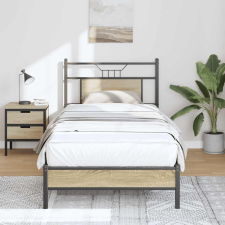 vidaXL sonoma tölgy színű szerelt fa ágykeret matrac nélkül 90x200 cm ágy és ágykellék