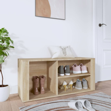 vidaXL sonoma-tölgy színű szerelt fa cipőszekrény 100x35x45 cm bútor