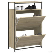 vidaXL Sonoma tölgy színű szerelt fa cipőszekrény 75x34x112 cm bútor