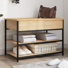 vidaXL sonoma tölgy színű szerelt fa cipőtároló pad 70x42,5x50 cm bútor