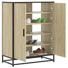 vidaXL sonoma tölgy színű szerelt fa és fém cipőszekrény 75x38x97,5 cm bútor