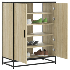 vidaXL sonoma tölgy színű szerelt fa és fém cipőszekrény 75x38x97,5 cm bútor