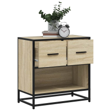 vidaXL sonoma tölgy színű szerelt fa és fém éjjeliszekrény 60x31x60 cm bútor