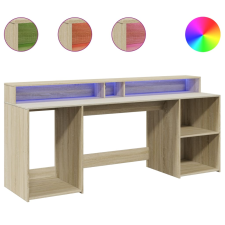 vidaXL sonoma tölgy színű szerelt fa íróasztal LED-ekkel 200x55x91 cm (3309440) íróasztal