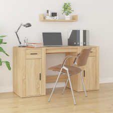 vidaXL sonoma-tölgy színű szerelt fa íróasztal szekrénnyel íróasztal