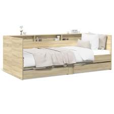 vidaXL sonoma tölgy színű szerelt fa kanapéágy fiókkal 100 x 200 cm ágy és ágykellék