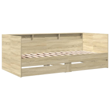vidaXL sonoma tölgy színű szerelt fa kanapéágy fiókokkal 75 x 190 cm (3280862) ágy és ágykellék